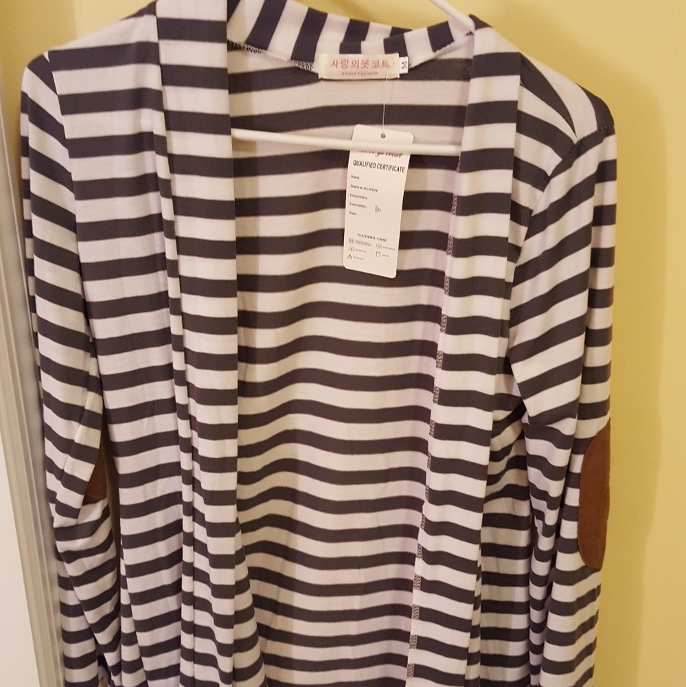 Grey and white cardigan