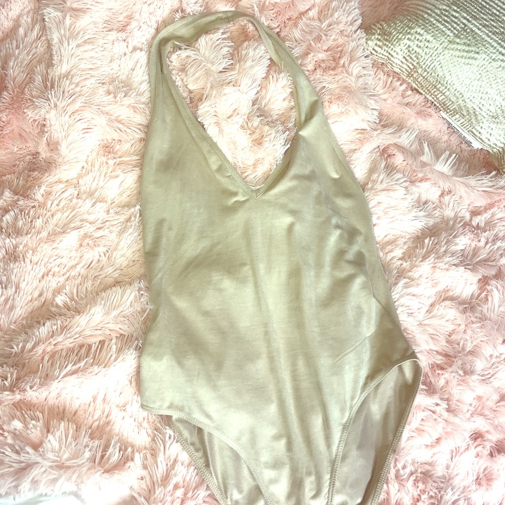 Suede Halter Bodysuit