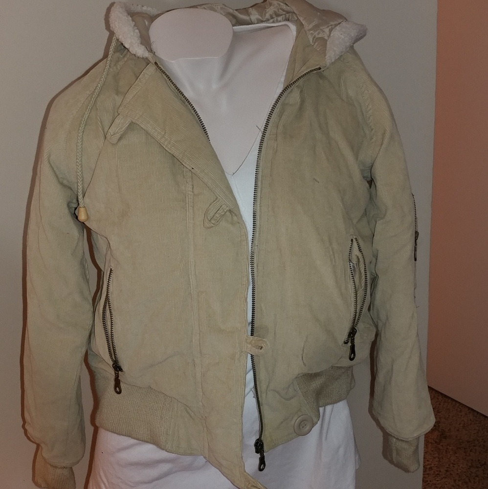 White Moon Corduroy Style Tan Coat.