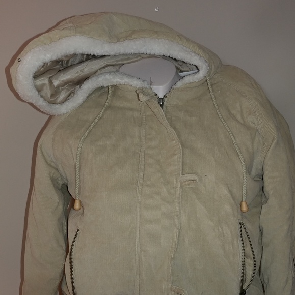 White Moon Corduroy Style Tan Coat. - Picture 6 of 7