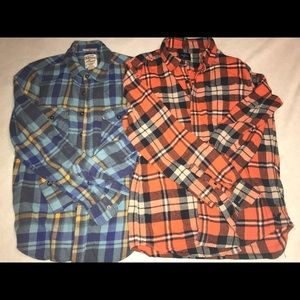 2 flannel shirts