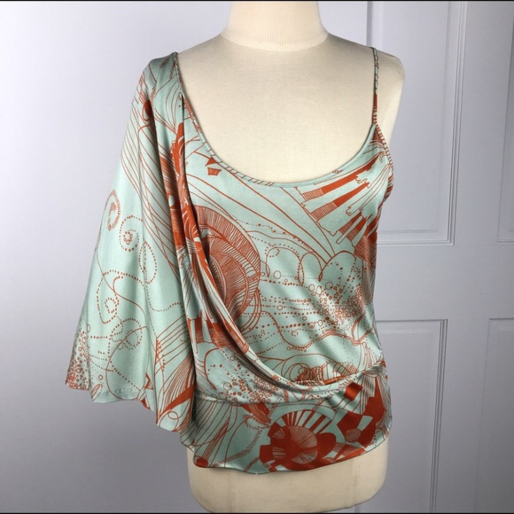 CHRISTIAN LACROIX 100% Silk Asymmetrical Top Sz 12