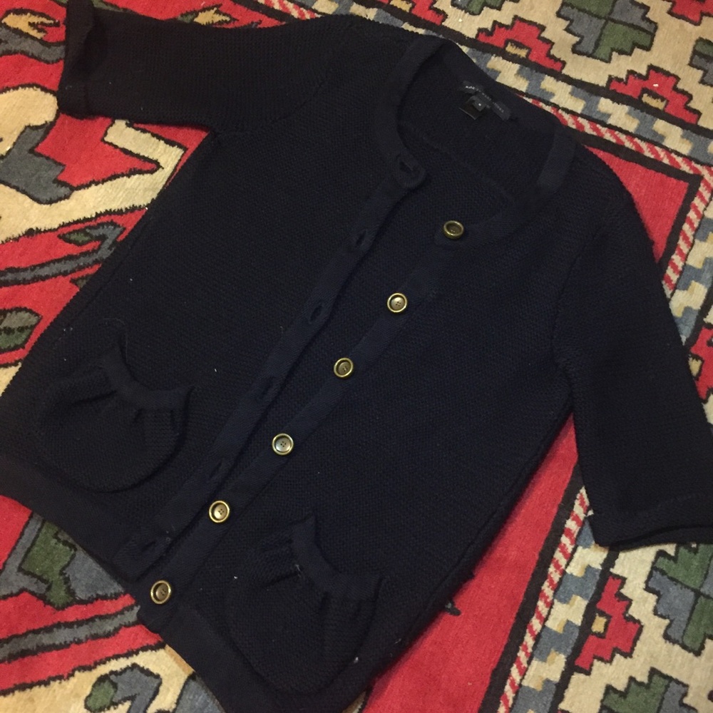 MARC BY MARC JACOBS NAVY BLUE SWEATER GOLD BUTTONS