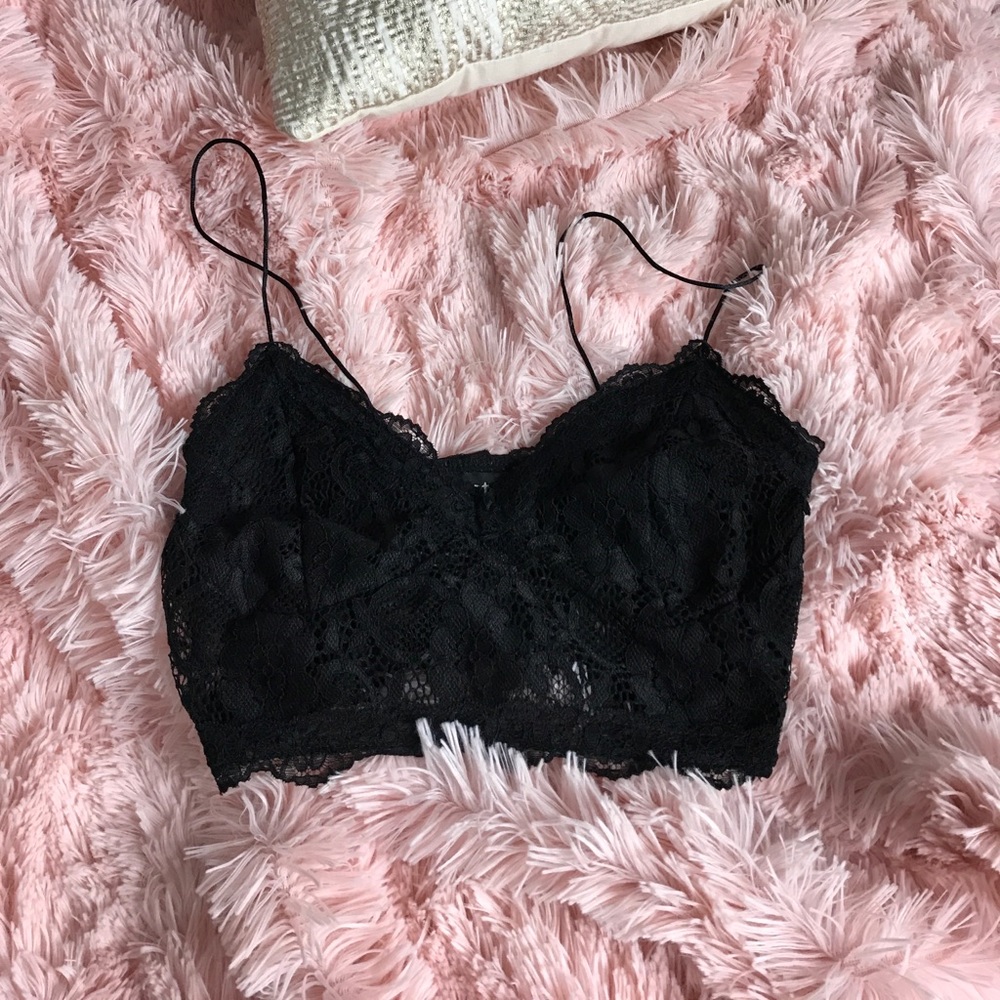 Black Lace Bralette Crop Top