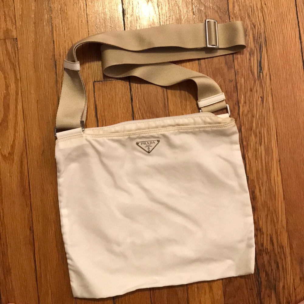 White nylon Prada bag