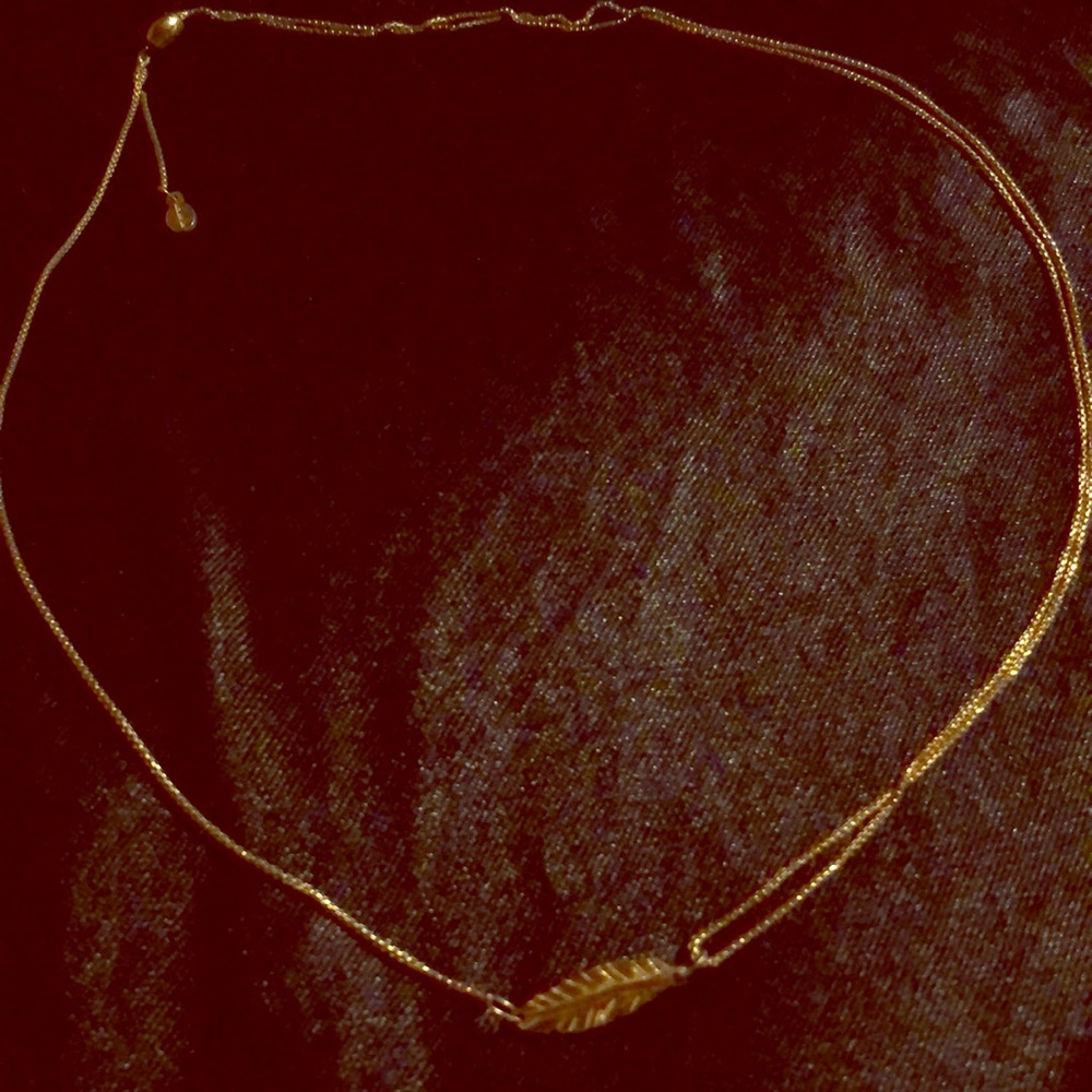 Alex & Ani - Delicate gold slide feather necklace