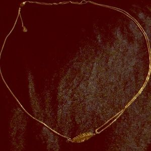 Alex & Ani - Delicate gold slide feather necklace