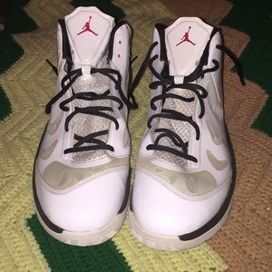White and black Jordan's, size 12