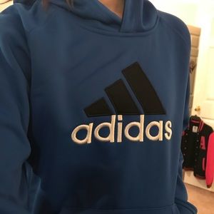 Blue Adidas Logo Hoodie