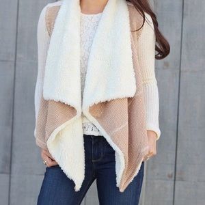 Saturday/Sunday Sherpa-Lined Waterfall Cardigan