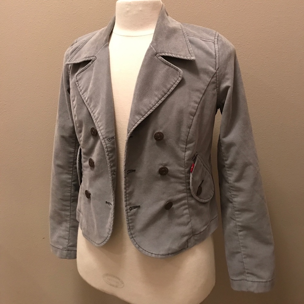 Gray Corduroy Levi's Button Blazer Large