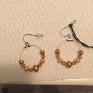 Honora sterling silver pearl hoop earrings