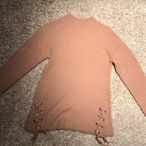 Turtleneck blush pink sweater!