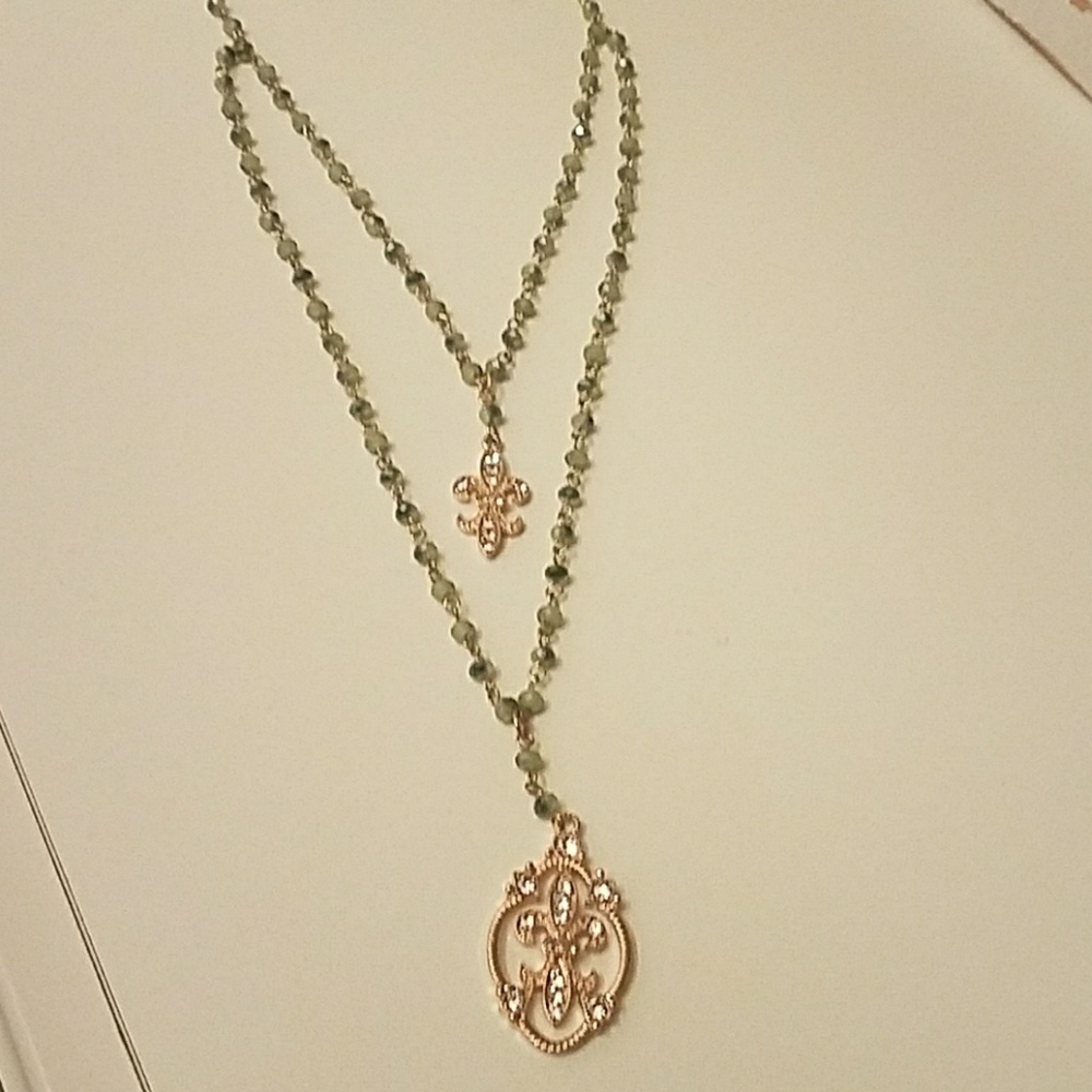 Double strand beaded adjustable necklace set