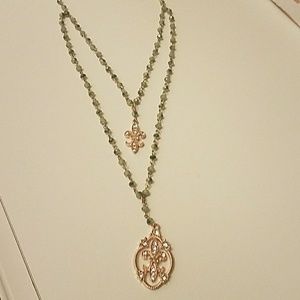 Double strand beaded adjustable necklace set