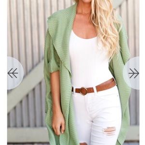 Draped oversized shawl cardigan