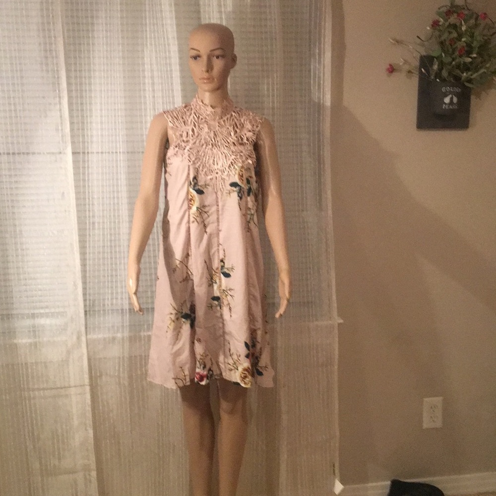 Floral high neck dress