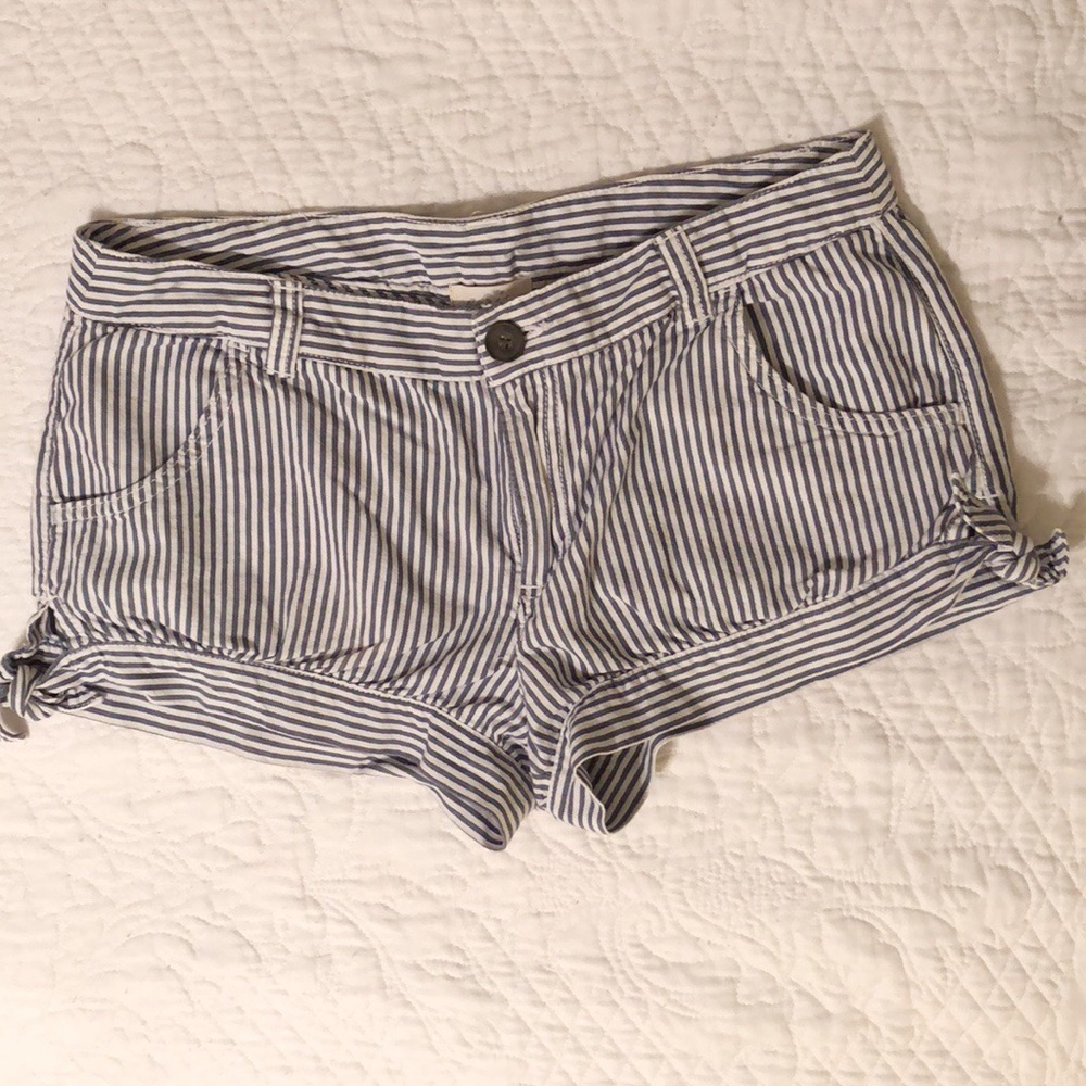 Aerie Blue & White Striped Shorts