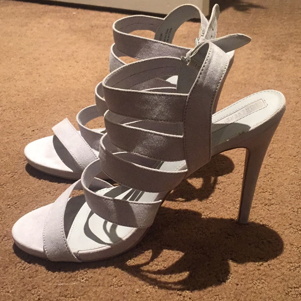 Grey strap high heels