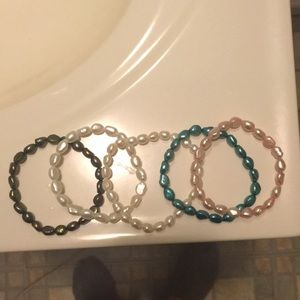 Set of 5 Honora pearl stretch bracelets