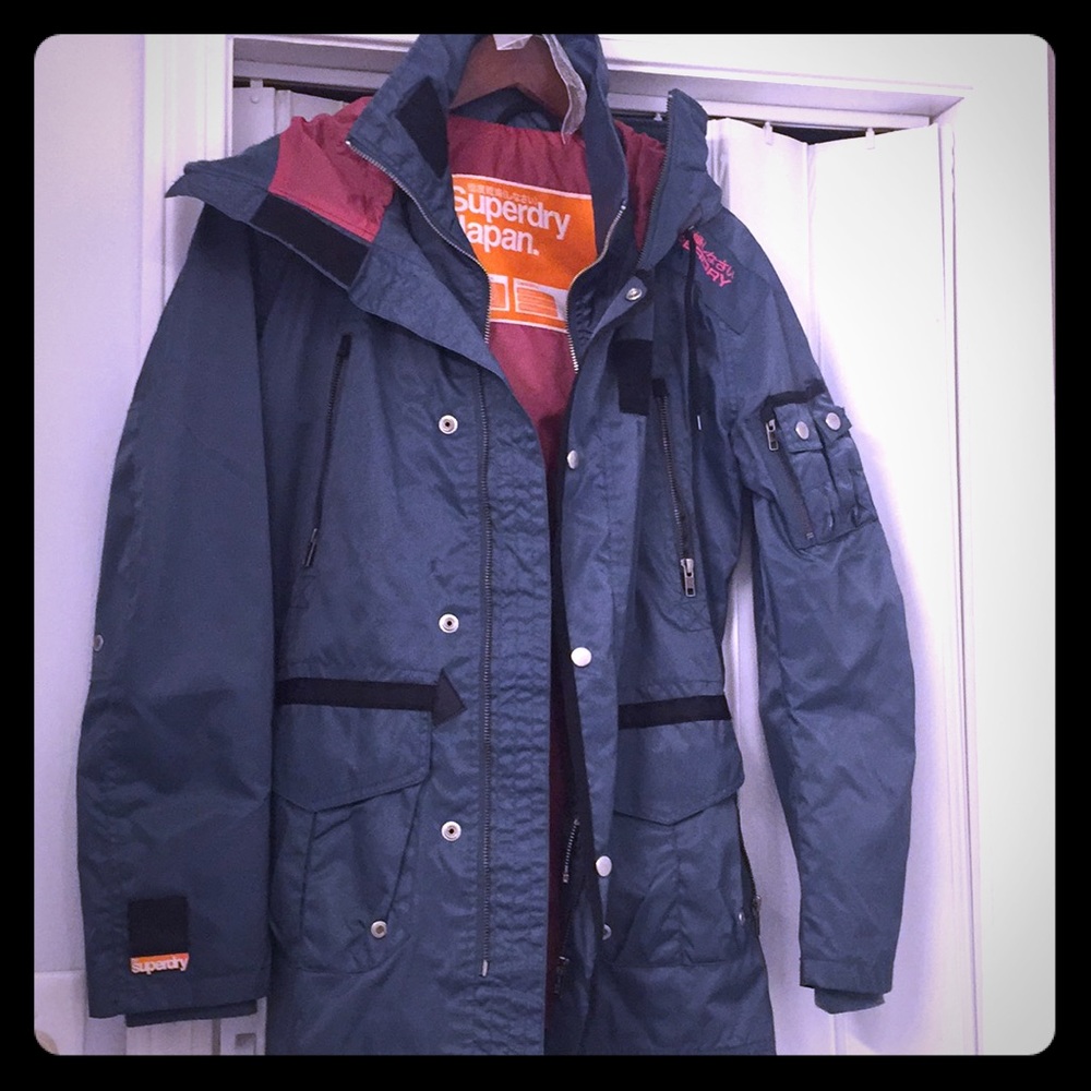 Superdry coat/jacket once once! Blue pink silver