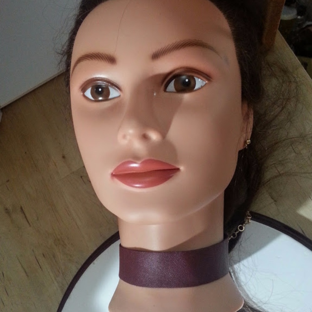 VM  Vanessa Mooney Maroon faux leather choker NWOT