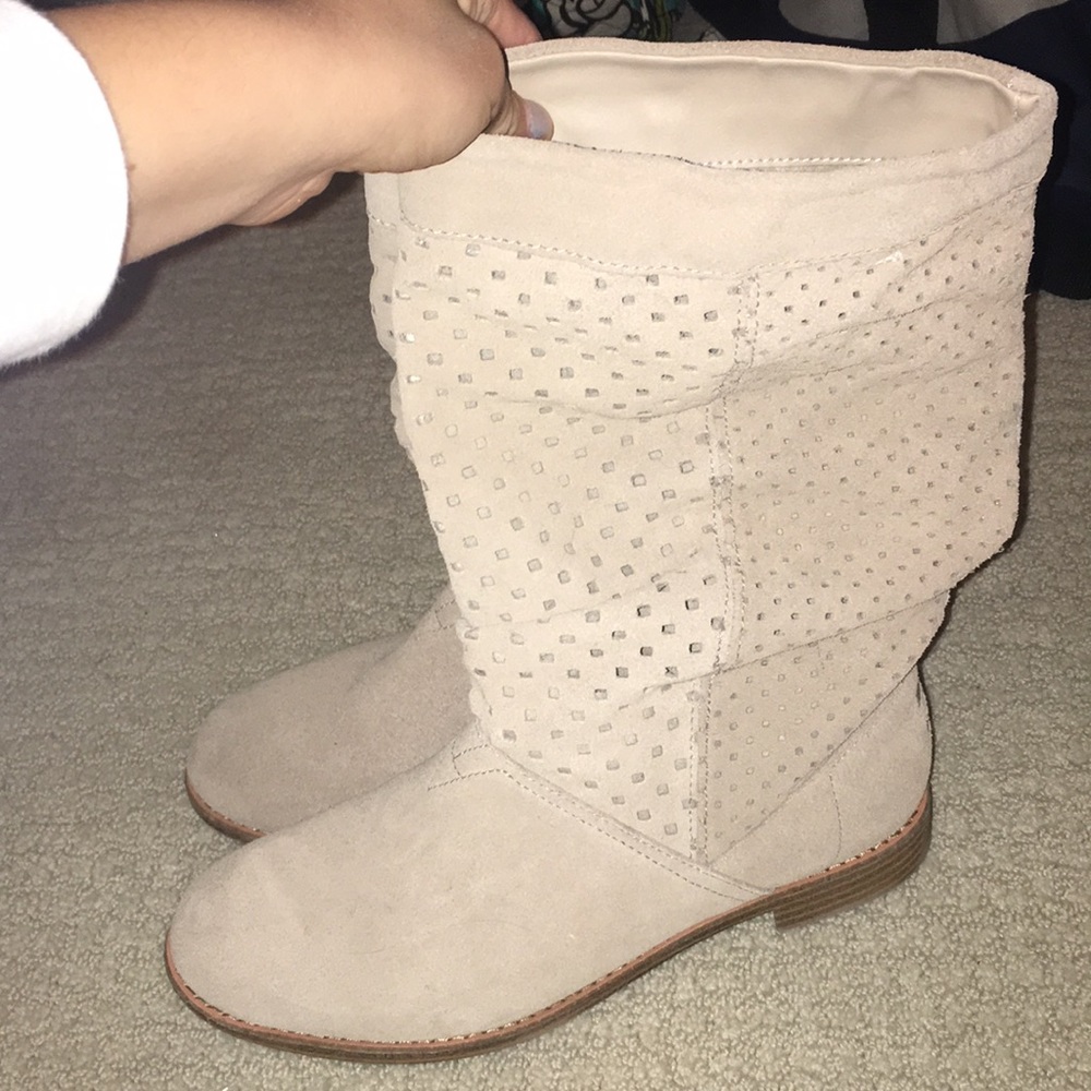mid calf tan boots