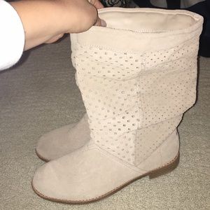 mid calf tan boots