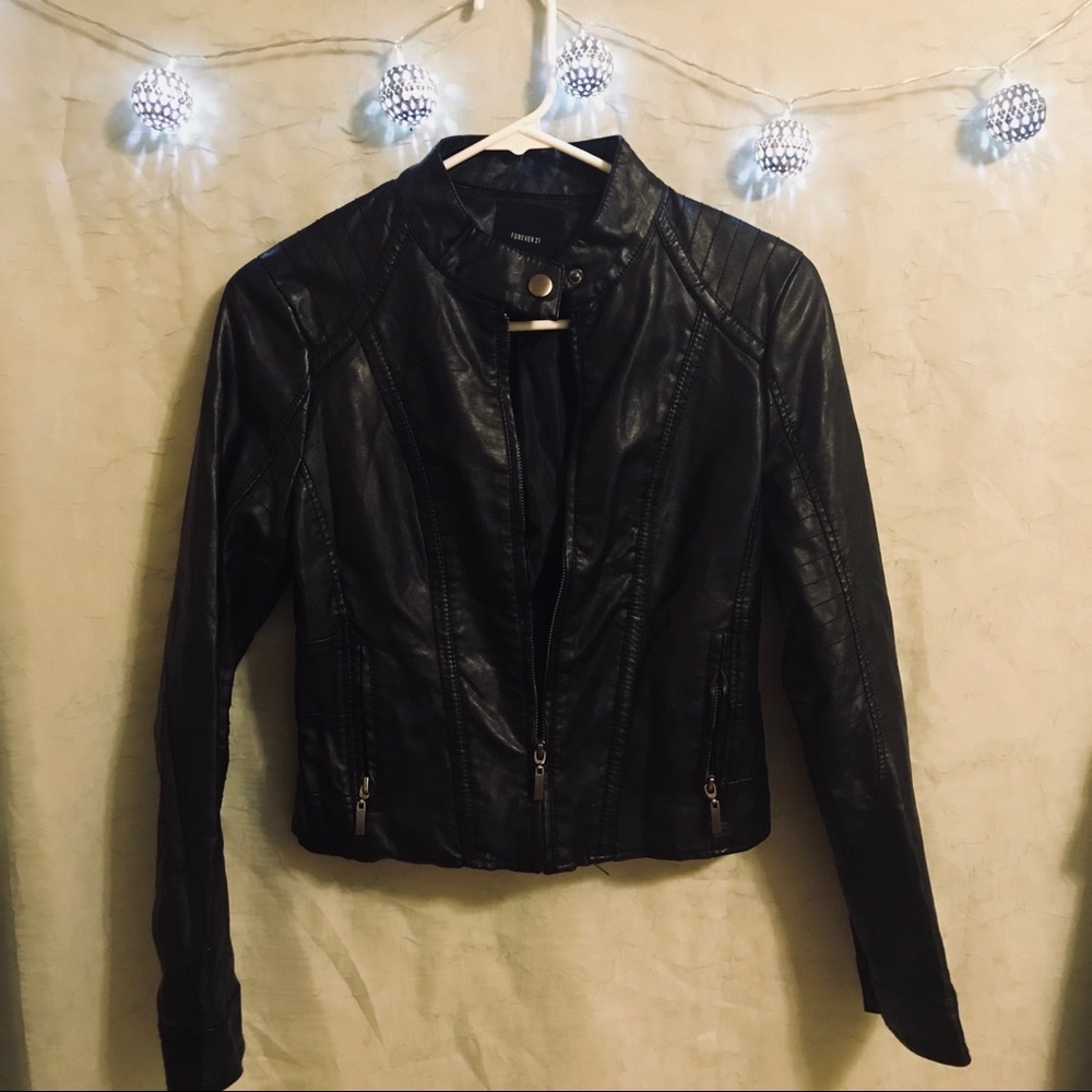 Black leather jacket