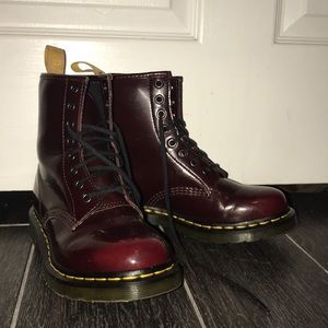 Cherry Red Vegan Leather Doc Martens