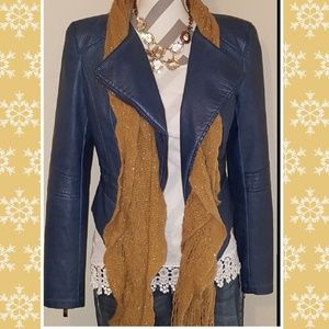 ONE COMMUNITY VEGAN STEAL BLUE MOTO JACKET