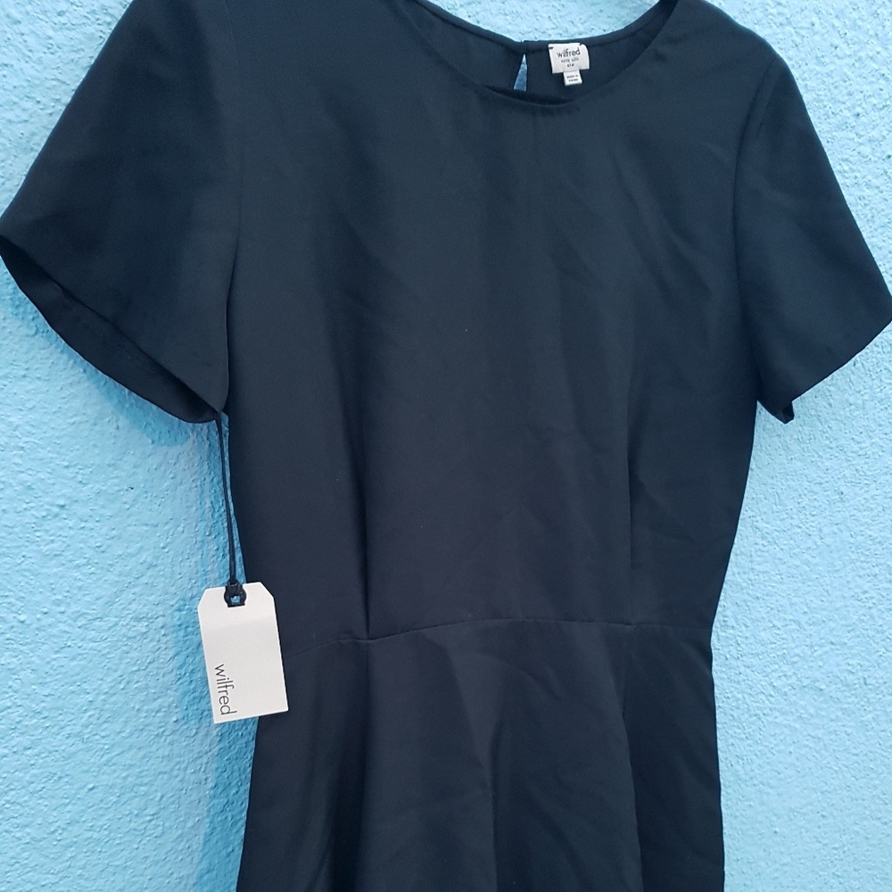 NWT Wilfred Aritzia Black Open Back Silk Dress