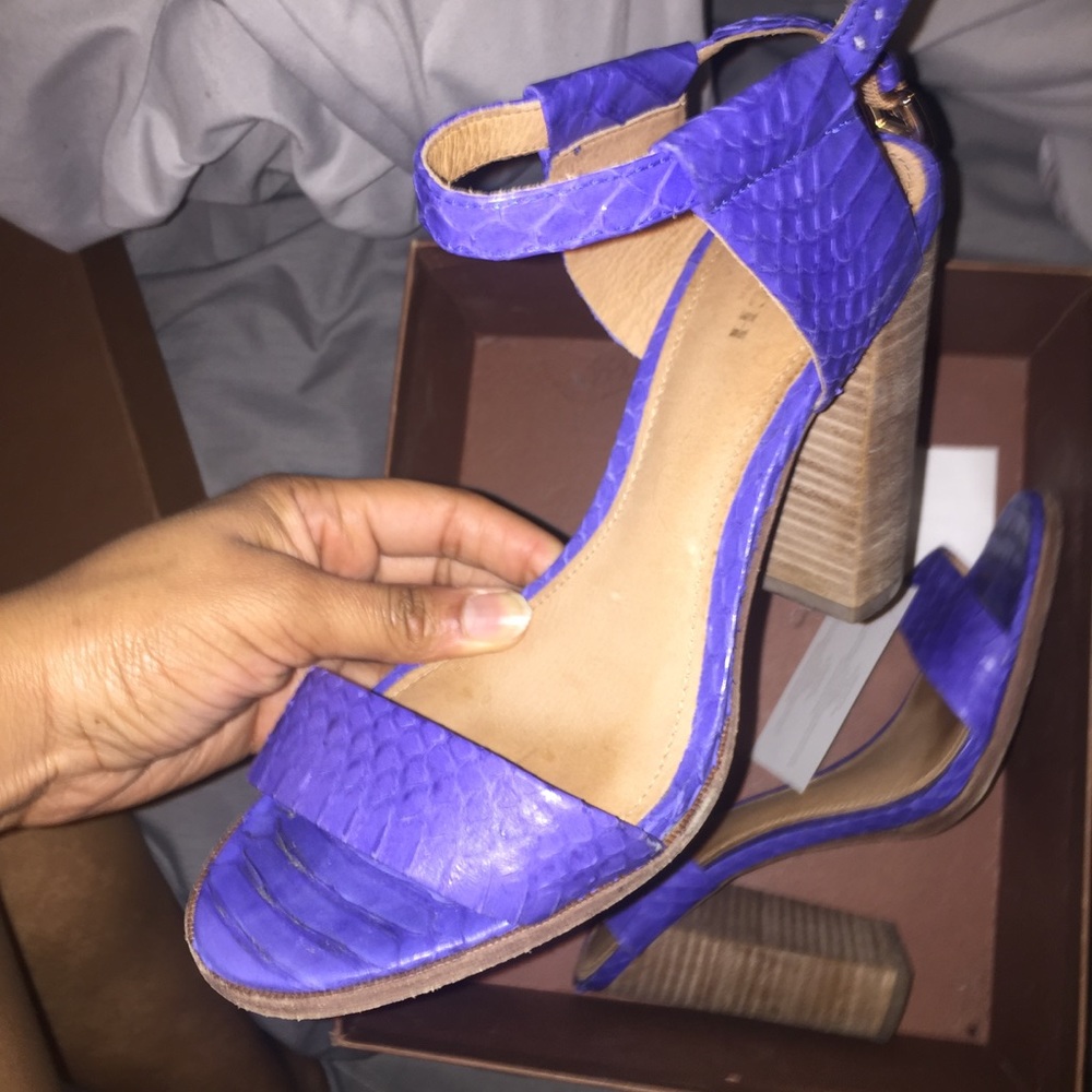 💜Coach Purple Wooden Heels💜