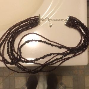 7 strand Garnet &Sterling silver Jay King necklace