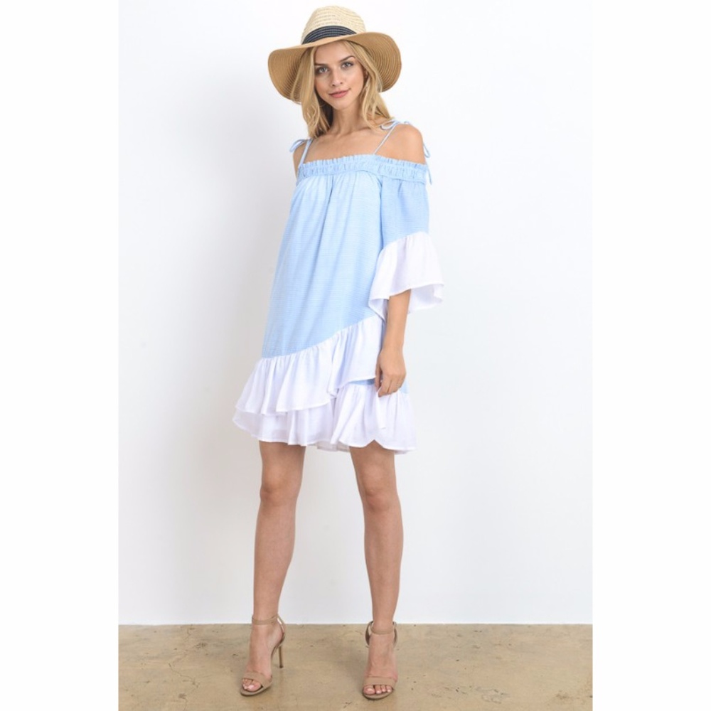 New Striped Off Shoulder Tunic Top