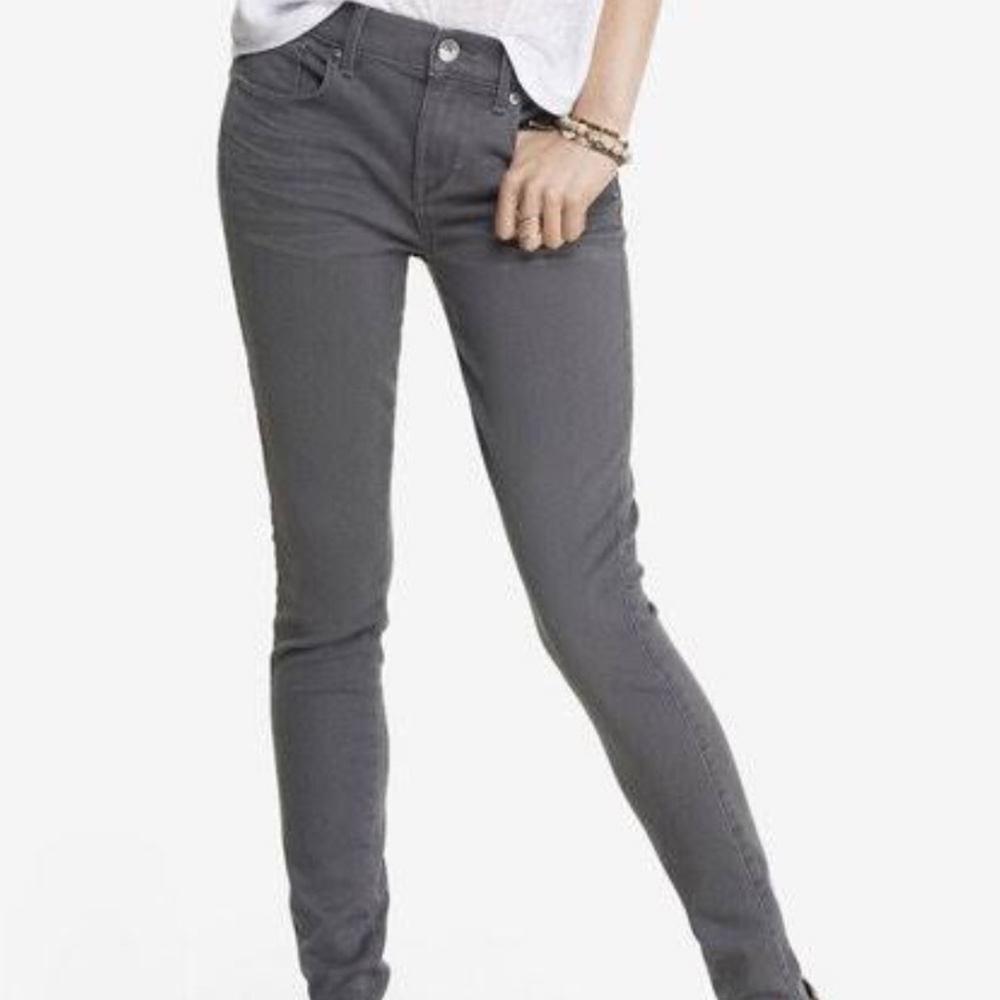 Convers gray jeans with zippers on the bottom +1