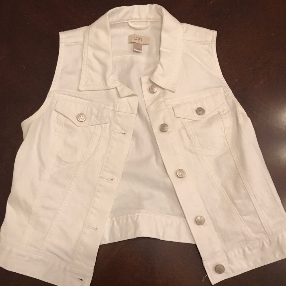 Loft jean vest white size small