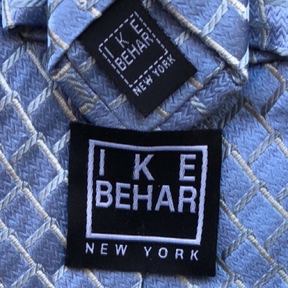 100% silk vintage light blue tie by Ike Behar - Picture 4 of 5