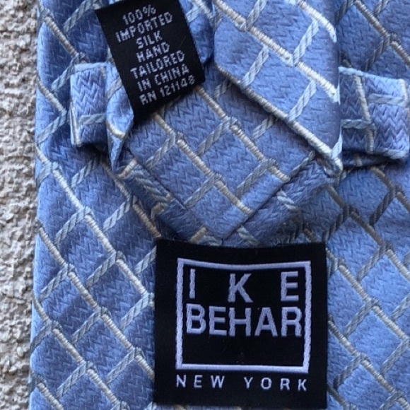 100% silk vintage light blue tie by Ike Behar - Picture 5 of 5