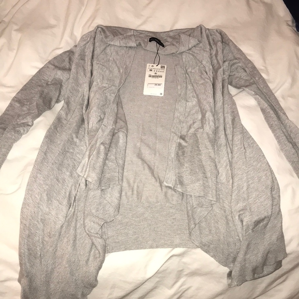 Zara grey drape cardigan