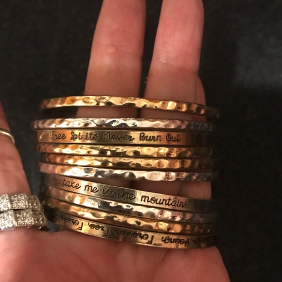 Free People Set Of 6 Inspirational Bangles💝 - Picture 2 of 7