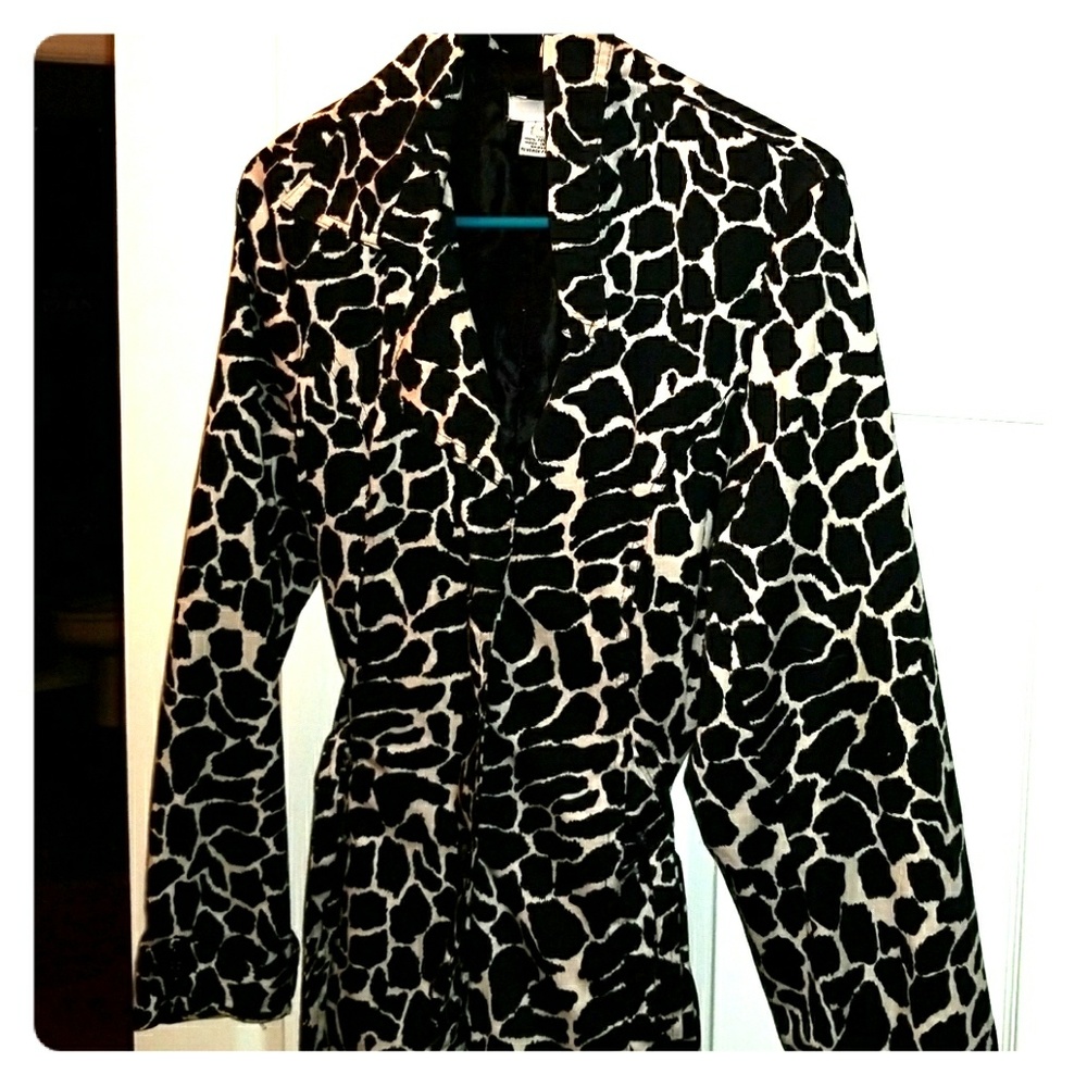 Print mid-length trench coat