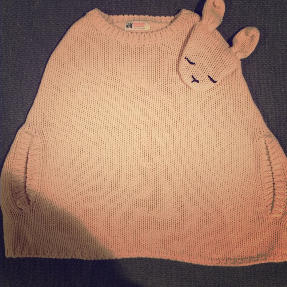 Pink Sweater Poncho