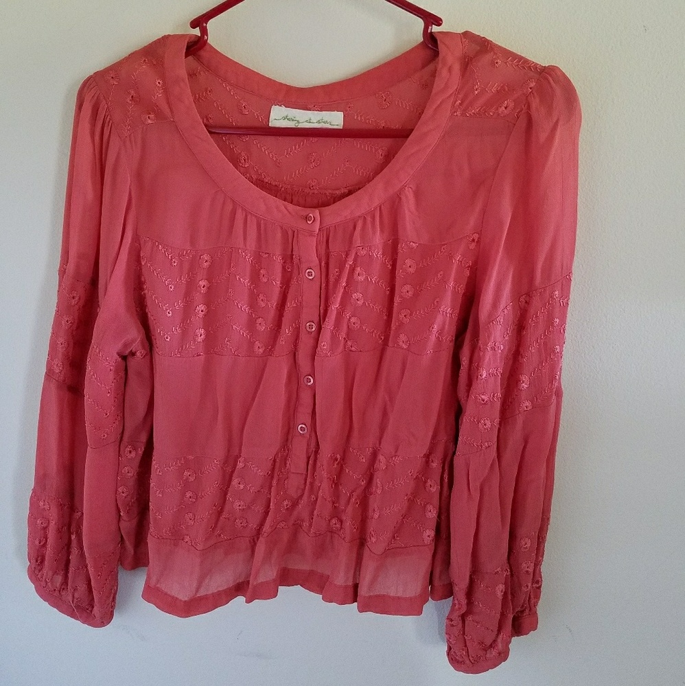 Embroidered Staring at Stars cropped blouse