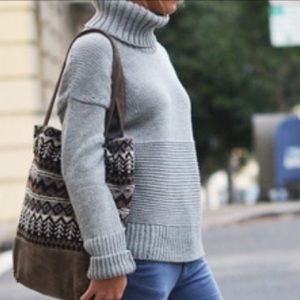 Heather gray turtleneck sweater