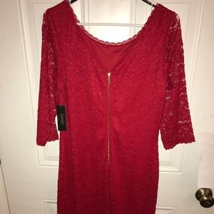 Womens red lace dress