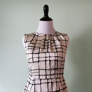 Banana Republic Cream & Black Silk Dress