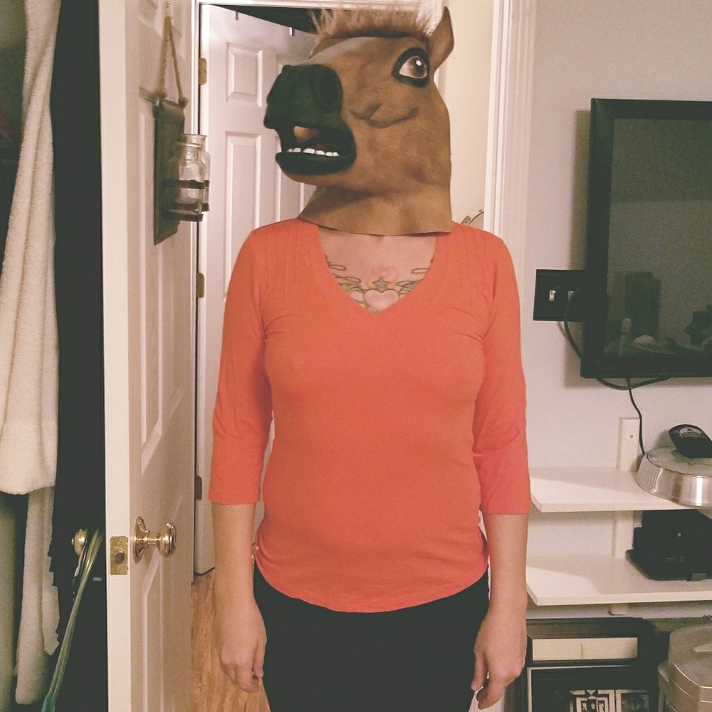 Sunset orange organic cotton shirt