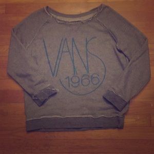 Vans, Gray, Distressed cozy sweater.