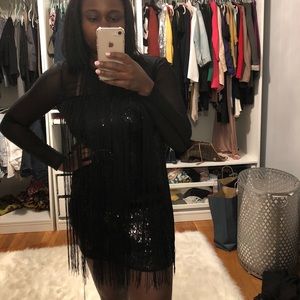 NEW YEARS EVE BLACK DRESS SEQUINS EXPRESS Sz8